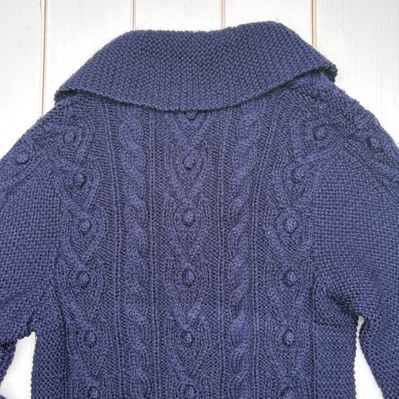 Vintage L.L. Bean Wool Cable Knit Cardigan - Picture 6 of 9